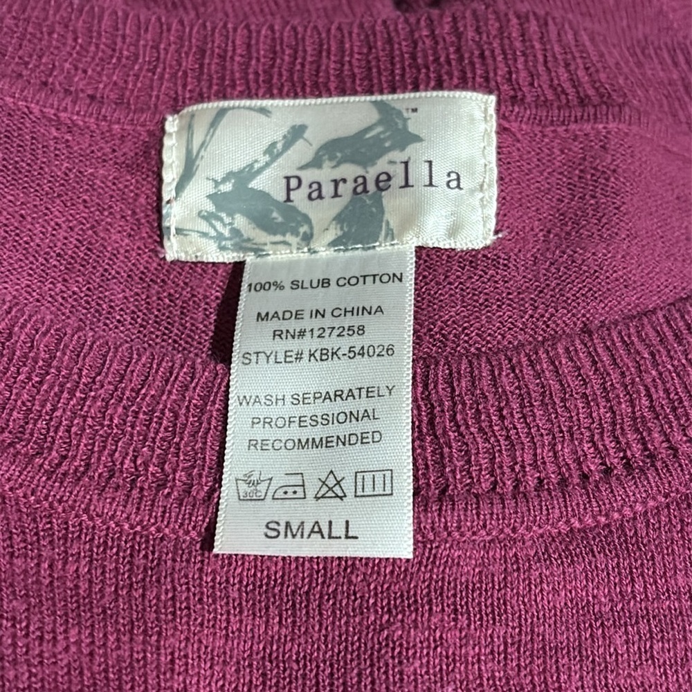 Paraella Magenta L/S Crew Neck Top. Small - Picture 5 of 6